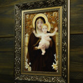 Bernsteinbild – Maria der Lilien mit dem segnenden Jesuskind - Image 2