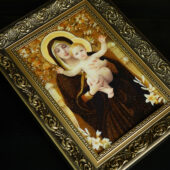 Bernsteinbild – Maria der Lilien mit dem segnenden Jesuskind - Image 4