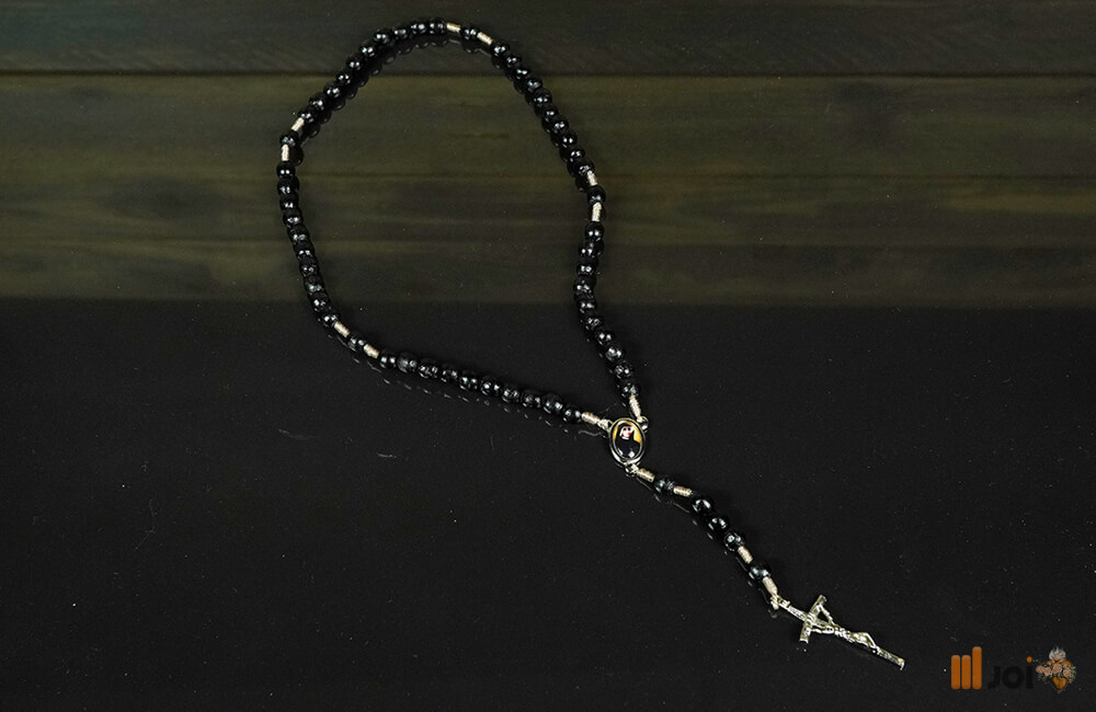 Rosenkranz der heiligen Faustyna mit Reliquie ihres Gewandes (5)