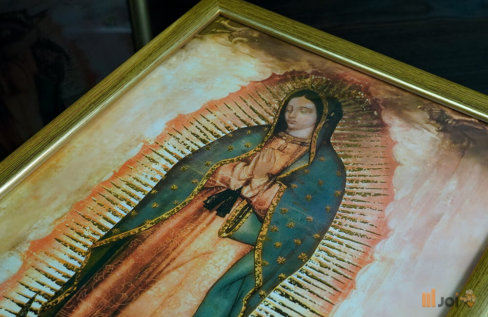 Digitale Golddruck-Kopie Jungfrau von Guadalupe – A4 Goldener Rahmen (14)