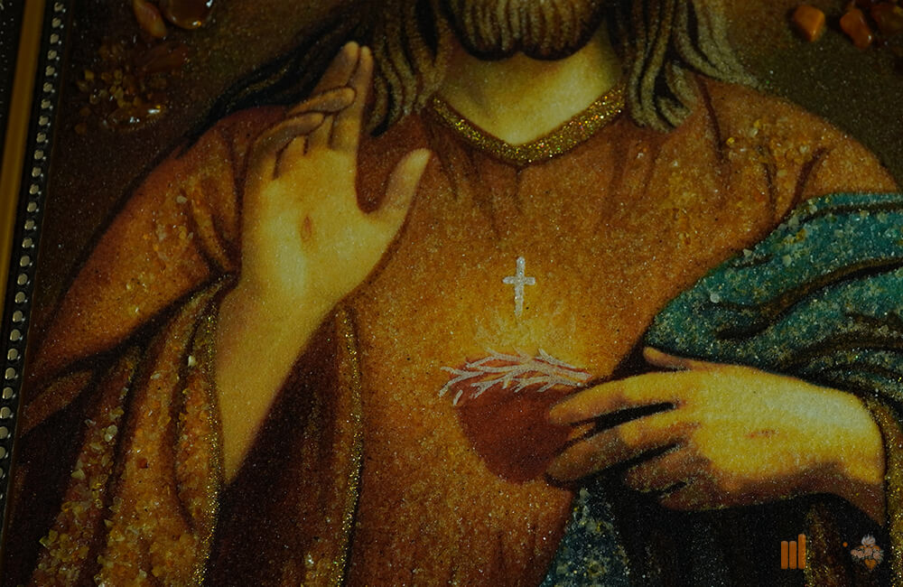 Bernsteinbild – Der segnende Jesus Christus (Klassi. Rahmen) (5)