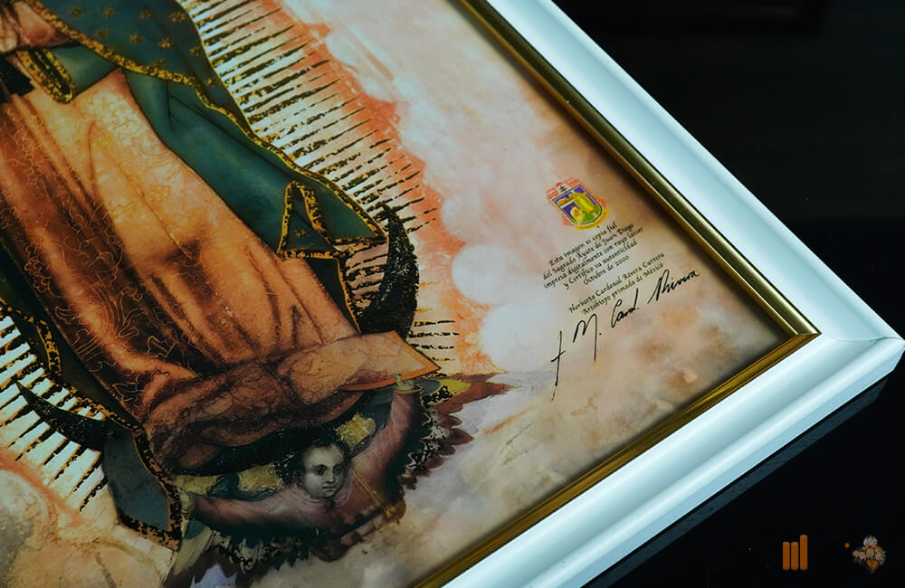 Digitale Golddruck-Kopie des Originals der Jungfrau von Guadalupe Weißer (3)
