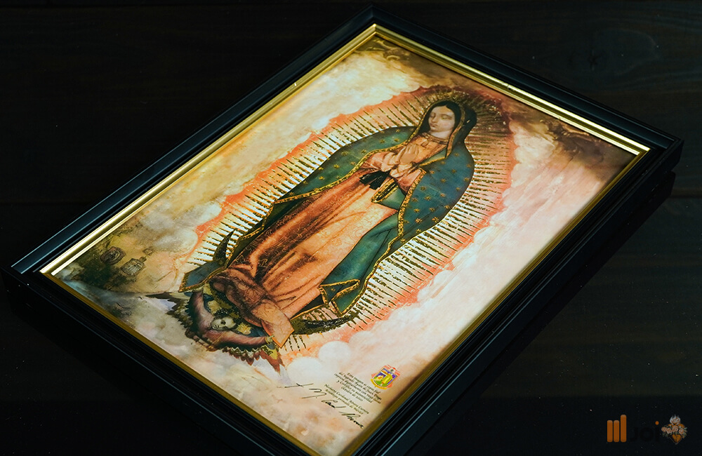 Digitaler Golddruck des Guadalupanischen Marienbildes – Schwarzer Rahmen (2)