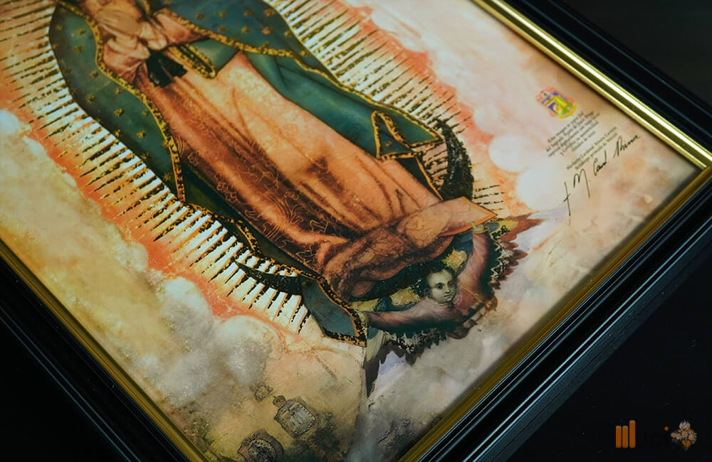 Digitaler Golddruck des Guadalupanischen Marienbildes – Schwarzer Rahmen (4)