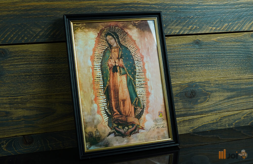 Digitaler Golddruck des Guadalupanischen Marienbildes – Schwarzer Rahmen (7)