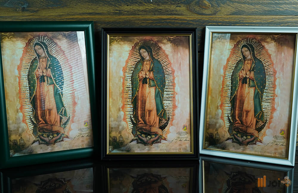 Digitaler Golddruck des Guadalupanischen Marienbildes – Schwarzer Rahmen (9)