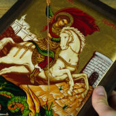 Goldene Ikone des „Heiligen Georg“ – Handarbeit - Image 4