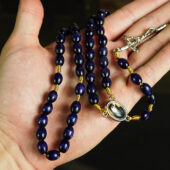 Blau-violetter Rosenkranz aus dem Sanktuarium der heiligen Faustyna Kowalska mit Reliquie - Image 5