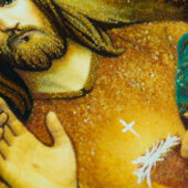 Bernsteinbild – Segnender Jesus im schwarzen Rahmen - Image 7